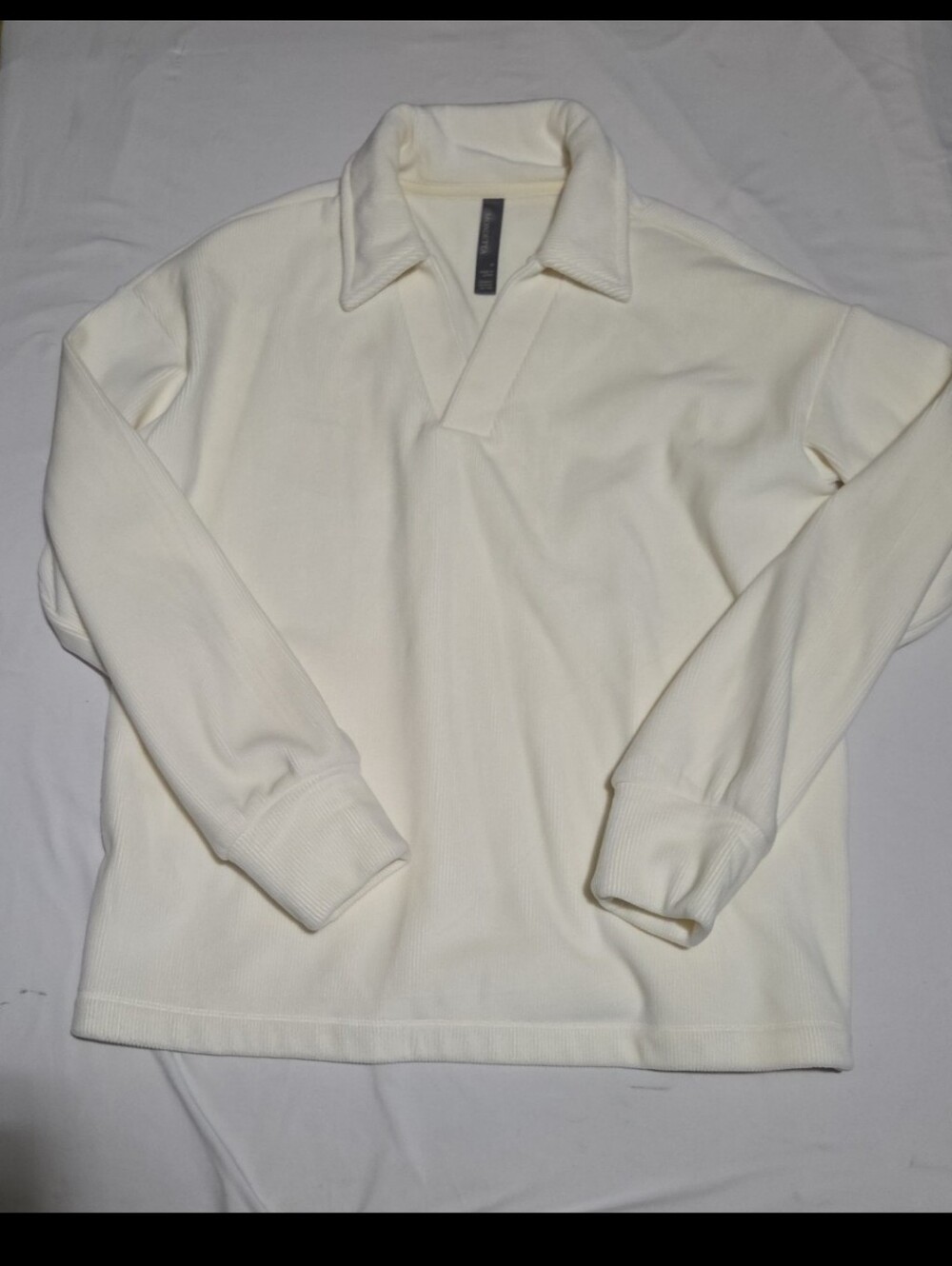 Mondetta women's medium white ribbed soft pullover sweatshirt #29